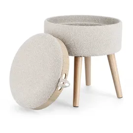 BIZZOTTO Hocker Zoya Bouclè-Stoff 39 x 43 x 39 cm Hellgrau
