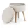 BIZZOTTO Hocker Zoya Bouclè-Stoff 39 x 43 x 39 cm Hellgrau