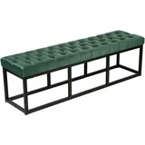 CLP Sitzbank Polson Samt Schwarz grün/150 cm