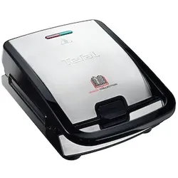 Tefal SW854D Waffeleisen Snack Collection 700W 4 Platten Schwarz/Edelstahl