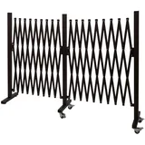 Mendler Absperrgitter HWC-B34, Zaun Scherengitter Trenngitter, Alu ausziehbar Laufrollen braun ~ Höhe 109cm, Breite 60-530cm