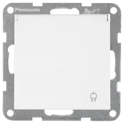 PANASONIC Kombi-Steckdose mit Klappdeckel KARRE Plus 55 reinweiß (~RAL 9010)