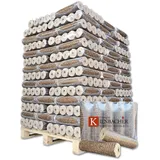 Nestro 500kg Palette Holzbriketts mit Zugloch Hartholz Brenn Kamin Ofen Heiz Holz Gluthalter Eiche & Buche 50x10kg PE-Bags Nestro Brikett Rund | Energie Kienbacher