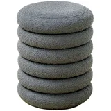 Svita Blossom XS Hocker mit Stauraum Sitzhocker Ottomane Boucle-Polster Grau