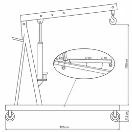 Güde Werkstattkran 1000 kg Stahl rot