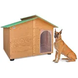 ORIGINAL LEGNO Hundehütten Hundehaus Hundehöhle Aus Massiv Holz Echtholz Geshenk THERMOVORHANG Made in Italy Mod. XXXL - Extra Large