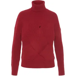 Rollkragenpullover PEPE JEANS "VIVIAN RO", Damen, Gr. M, rot (274winter rot), Strick, Obermaterial: 100% Polyacryl, unifarben, bequem, ohne Ausschnitt, Langarm, Pullover