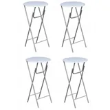 vidaXL Bartisch klappbar 60 x 60 x 112 cm Weiß