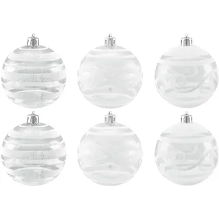 Europalms Dekokugel 7cm, clear, diverse Motive 6x