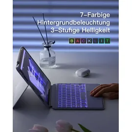 Inateck Tastaturhülle für iPad Air 11 Zoll (M3/M2, 2025/2024), iPad Pro 11 Zoll 4/3/2/1 Lila