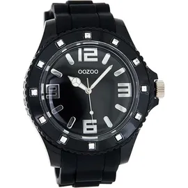 Oozoo Herren-Armbanduhr XL Analog Silikon C4340 Black Strass