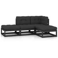 vidaXL 4-tlg Garten-Lounge-Set mit Kissen Massivholz Kiefer Modell 2