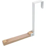 Türgarderobe klappbar, Türhaken Kleiderhaken Innentürhaken Ohne Bohren, Türhaken Klapphaken, Türhänger, Faltbare Türhaken Innenseite Metall & Holz für 4.5 cm Türfalz Tasche Kleidung (White, 16x15.5cm) - 16x15.5cm