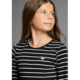 KangaROOS Jerseykleid Kleid mit Glitzergürtel Schwarz/Silber 164/170