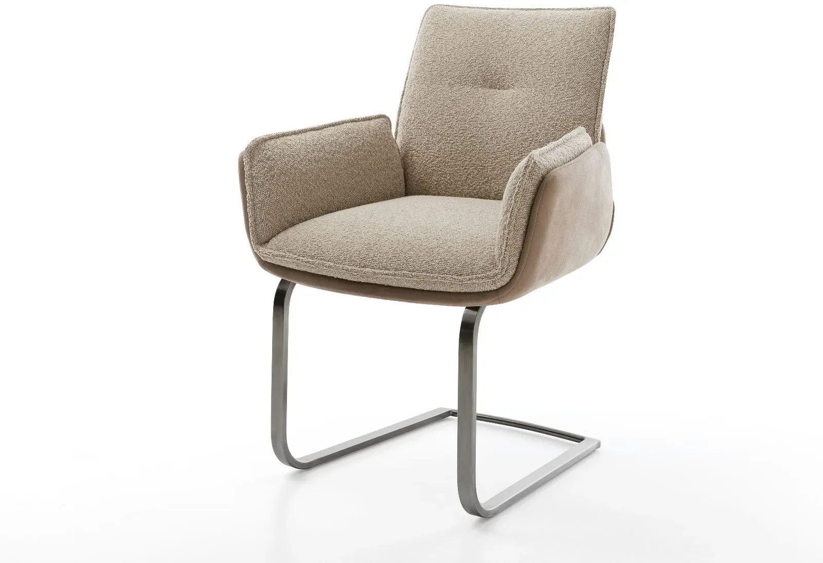 DELIFE Cantilever Nela-Flex microvelours couleur boue pied cantilever plat grafiete, Chaises de salle à manger