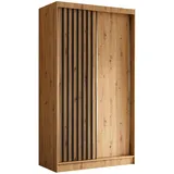 masseno Schwebetürenschrank LAMELLO 120 x 216 x 61 cm Braun