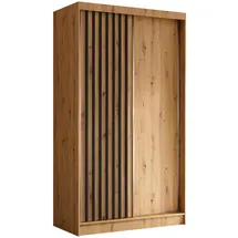 masseno Schwebetürenschrank LAMELLO 120 x 216 x 61 cm Braun