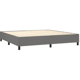 vidaXL Boxspringbett mit Matratze & LED Dunkelgrau 200x200 cm Stoff