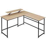 Tectake Schreibtisch Melrose (1-St., 1 tlg), Rustikaler Eckschreibtisch im schlichten Industrie-Stil braun