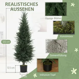 Homcom Künstliche Zypresse Groß 120 cm UV-beständig