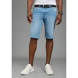 delmao Jeansshorts DELMAO, Herren, Gr. 32, N-Gr, blau used, Denim/Jeans, Obermaterial: 99% Baumwolle, 1% Elasthan, kontrastfarbene Details, regular fit kniefrei, Jeans Jeansshorts, gerade geschnittene Beine, Regular-Fit, kniefreie Länge