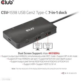 Club 3D 7in1 Portable Dock, USB-C 3.1 [Stecker] (CSV-1598)