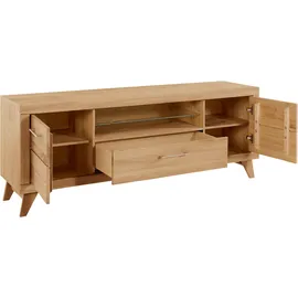 vogl möbelfabrik Lowboard VOGL MÖBELFABRIK "1237", braun (eiche), B:171cm H:55cm T:42cm, Massivholz, Spanplatte, Sideboards, Lowboard, Massivholzfront, Breite ca. 171 cm, mit Softclose Funktion