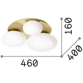 Ideal Lux Ninfea 3xGX53 rund gold