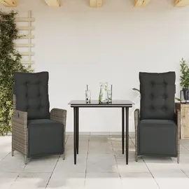vidaXL Garten-Essgruppe 3-tlg. Grau