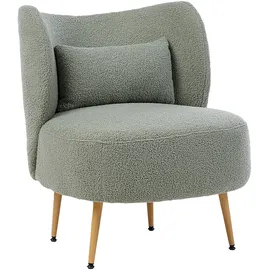 Beliani Sessel OTSBY II Stoff Grün/Braun