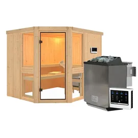 Karibu Amelia 3 inkl. 9 kW Bio-Kombiofen + ext. Steuerung