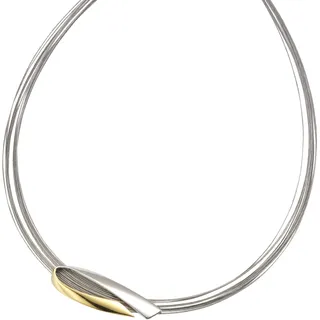 VIVANCE Collierkettchen "925/- Sterling Silber rhodiniert + Stahl", bunt (mehrfarbig), Halsketten, Damen, 44 + 5cm, Silber 925 (Sterlingsilber), L: 49cm B: 41.0mm, glänzend, Collier, B:41.0mm