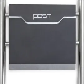 BITUXX Design Doppelstandbriefkasten mit Post Einwurf Graphit MS-16781 - Grau/Silber