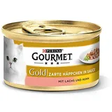 Gourmet Gold Katzenfutter mit Lachs und Huhn 85 g (Packung mit 6)