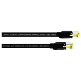 Cordial 15532 RJ45 Patchkabel CAT 5e S/UTP 0.30m Schwarz PUR-Mantel 1St.