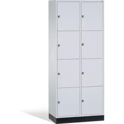 C+P Schließfachschrank Intro, 8 Fächer, H1950xB820xT500mm Front Lichtgrau Korpus Lichtgrau