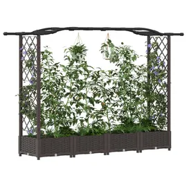 vidaXL Hochbeet mit Rankgitter und Dach 207 x 40 x 126 cm Braun