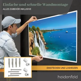 Heidenfeld Infrarotheizung HF-HP105, mit Bild, 16 Motive, 10 J. Garantie, Thermostat, Wandmontage (800 Watt, Sonnenaufgang)
