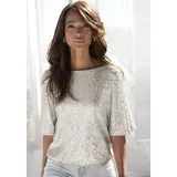 LASCANA Paillettenshirt beige 40