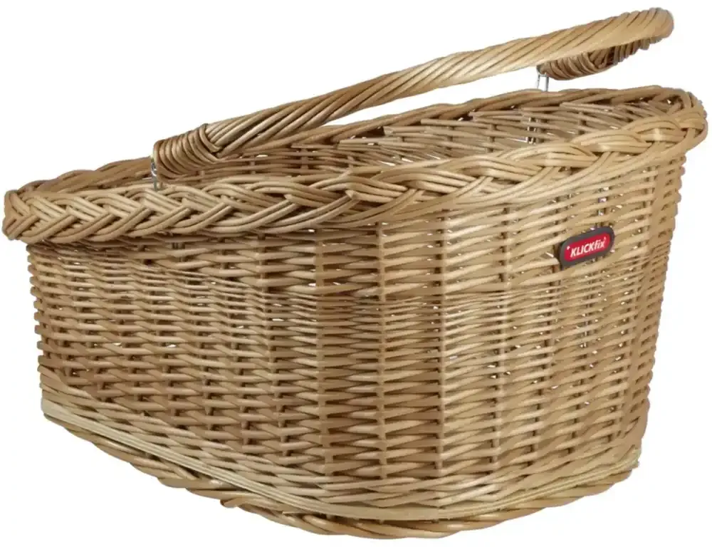 KLICKfix Weidenkorb GT mit KLICKfix Bodenkupplung für Racktime Gepäckträger brau...