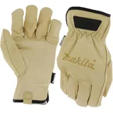 Makita Arbeitshandschuhe Leder beige Größe 8