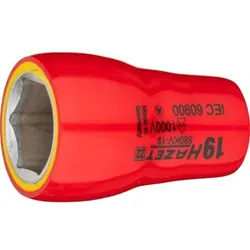 HAZET Steckschlüsseleinsatz ∙ Sechskant 880KV-19 ∙ Vierkant10 mm (3/8 Zoll) ∙ Außen Sechskant-Tractionsprofil ∙ 19 mm