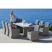 Konifera Garten-Essgruppe »»Menorca««, (Set, 25 tlg 8x Sessel, 1x