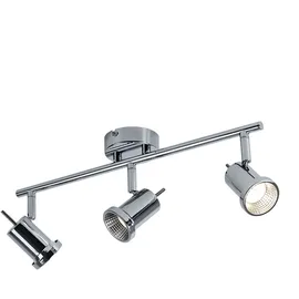 WOFI Deckenleuchte 3 Flammig LED Deckenlampe Lichtschiene Deckenstrahler mit beweglichen Spots, Strahler schwenkbar, 3x LED 5w 400lm Warmweiß, L 43 cm