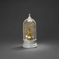 Konstsmide LED Wasserlaterne, Deutscher Weihnachtsmarkt, weiß, wassergefüllt, 5h Timer,1 warm weiße Diode, batteriebetrieben/USB, Innen - 4261-200