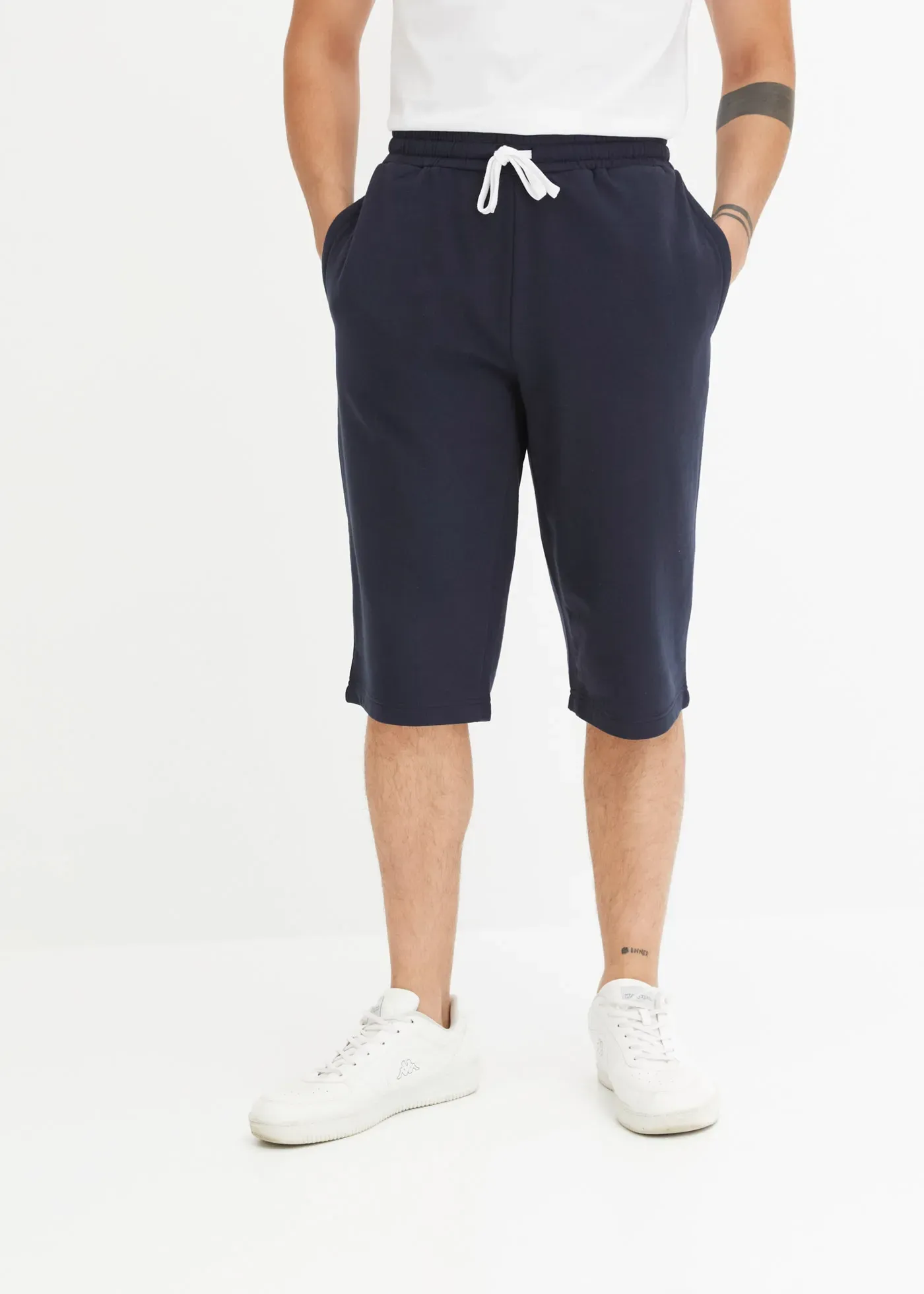 Sweatbermudas BONPRIX, Herren, Gr. 64/66, N-Gr, dunkelblau, Sweatware, Obermaterial: 60% Baumwolle, 40% Polyester, regular fit, Hosen, aus Baumwolle und Polyester, regular fit, casual Stil
