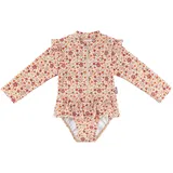 Sterntaler Badeanzug langarm mit UV-Schutz Blumen, natur – mehrfarbig, 110