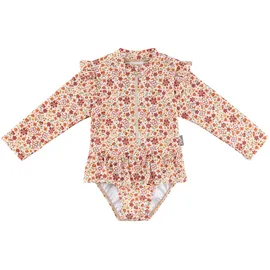 Sterntaler Badeanzug langarm mit UV-Schutz Blumen, natur – mehrfarbig, 110