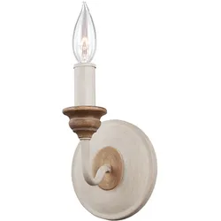 Wandleuchte Hartsville, 1-flammig, Kreidefarbe/Strandholz