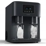 Klarstein Eiswürfelmaschine für Zuhause Camping Gastro, Schnelle Mini-Eiswürfelmaschine Klein, Profi Eismaschine für Crushed Eis, Große - Kleine